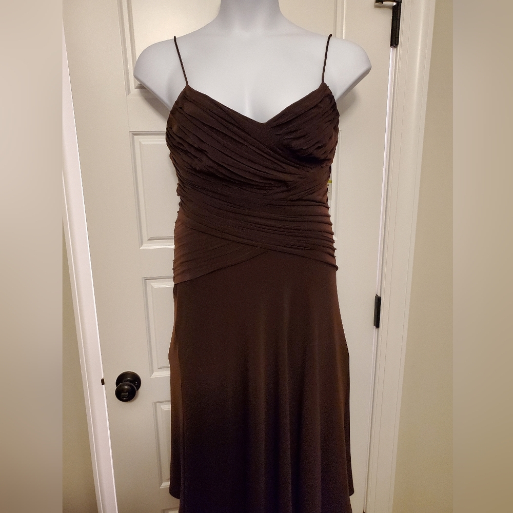 Curve Hugging Chocolate Brown Dress That Hits